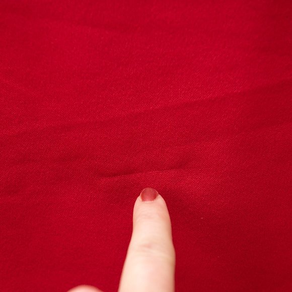 Talbots Crepe Top V-neck Blouse Faux Wrap Shirt Red Size Medium Petite Short New - Picture 7 of 7